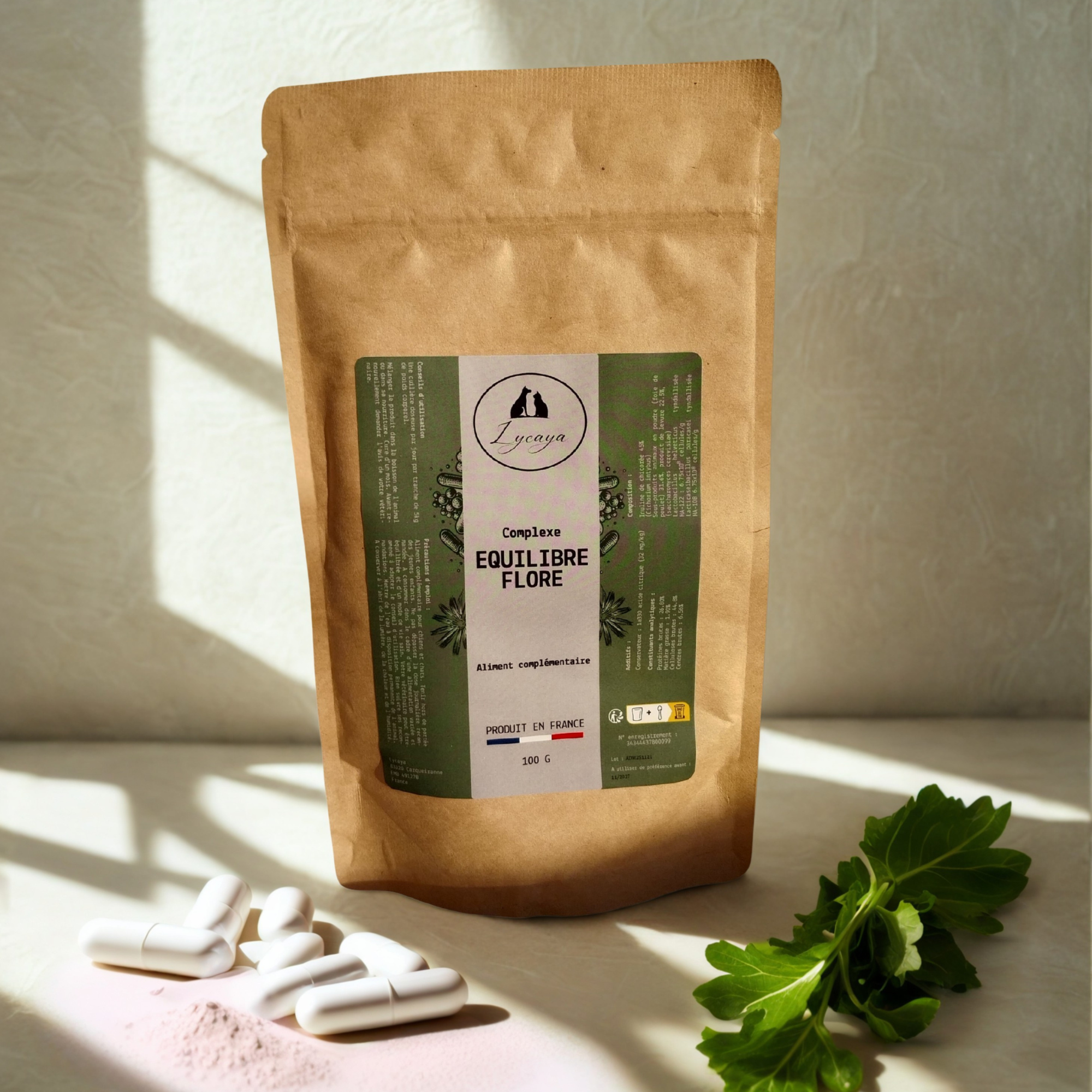 COMPLEXE EQUILIBRE FLORE POUR CHIENS ET CHATS - 100 gr - PRODUIT EN FRANCE