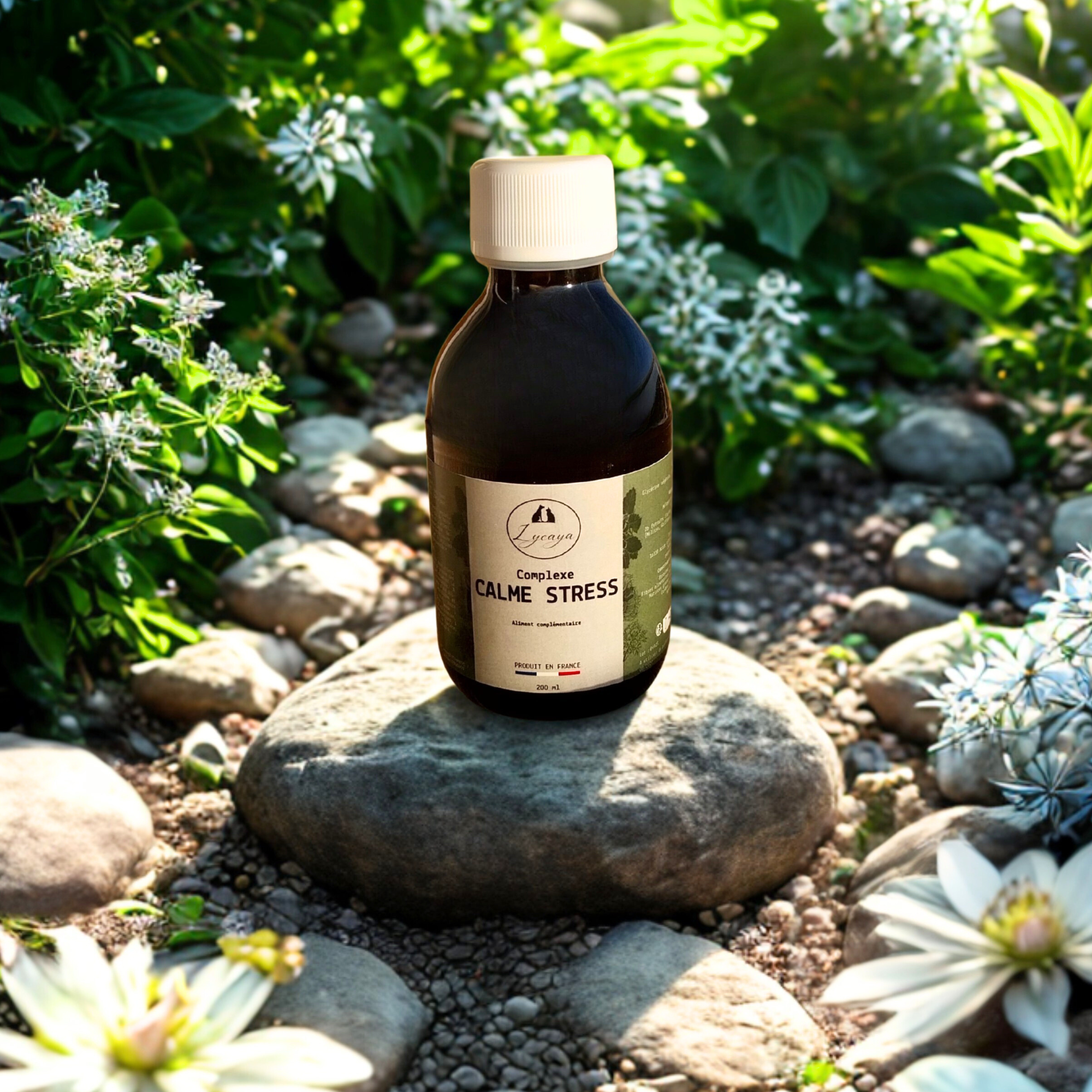 COMPLEXE CALME/STRESS POUR CHIENS ET CHATS SANS ALCOOL - 200 ml - PRODUIT EN FRANCE