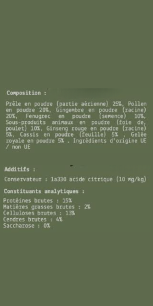 COMPLEXE CONVALESCENCE/FATIGUE POUR CHIENS ET CHATS - 100 gr - PRODUIT EN FRANCE