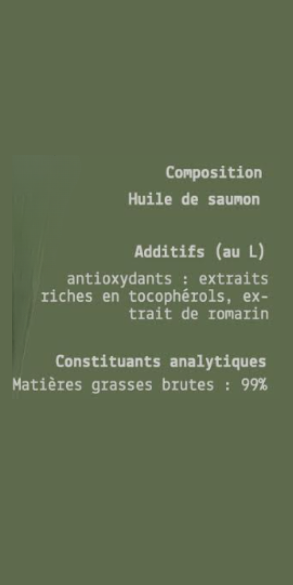 HUILE DE SAUMON POUR CHIENS ET CHATS - 500 ml - PRODUIT EN FRANCE